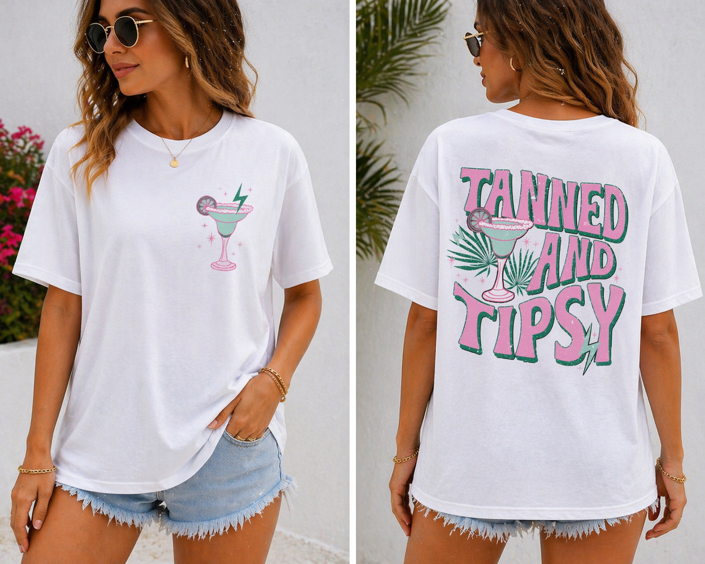 Tanned & Tipsy Women's Graphic T-Shirt