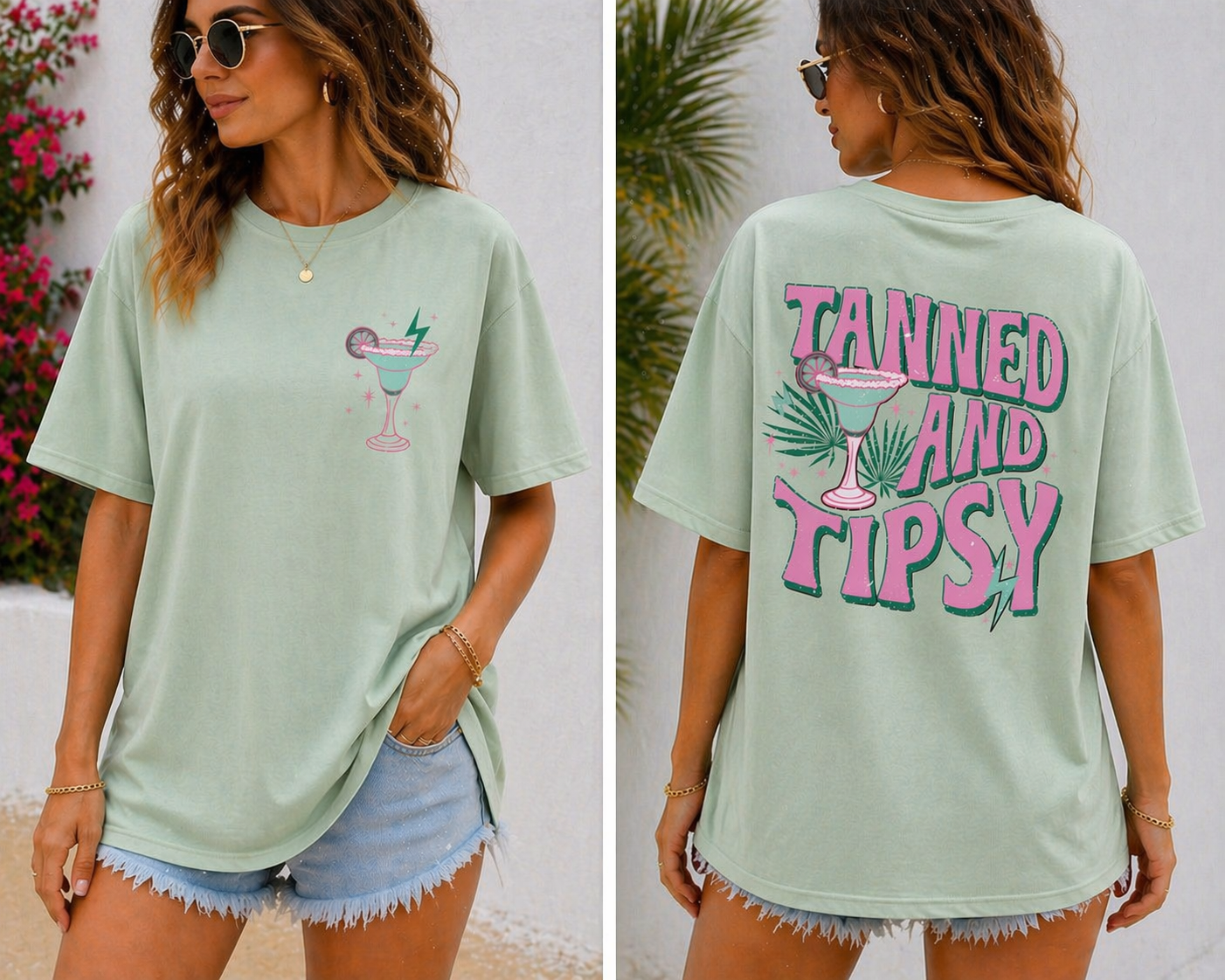 Tanned & Tipsy Women's Graphic T-Shirt