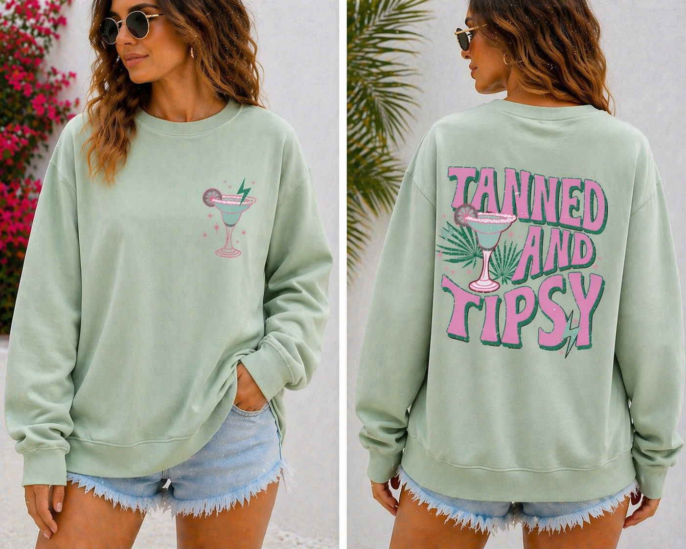 Tanned & Tipsy Women's Graphic Long Sleeve Shirt