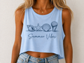 Summer Vibes Women's Graphic Loose Cropped Tank Top