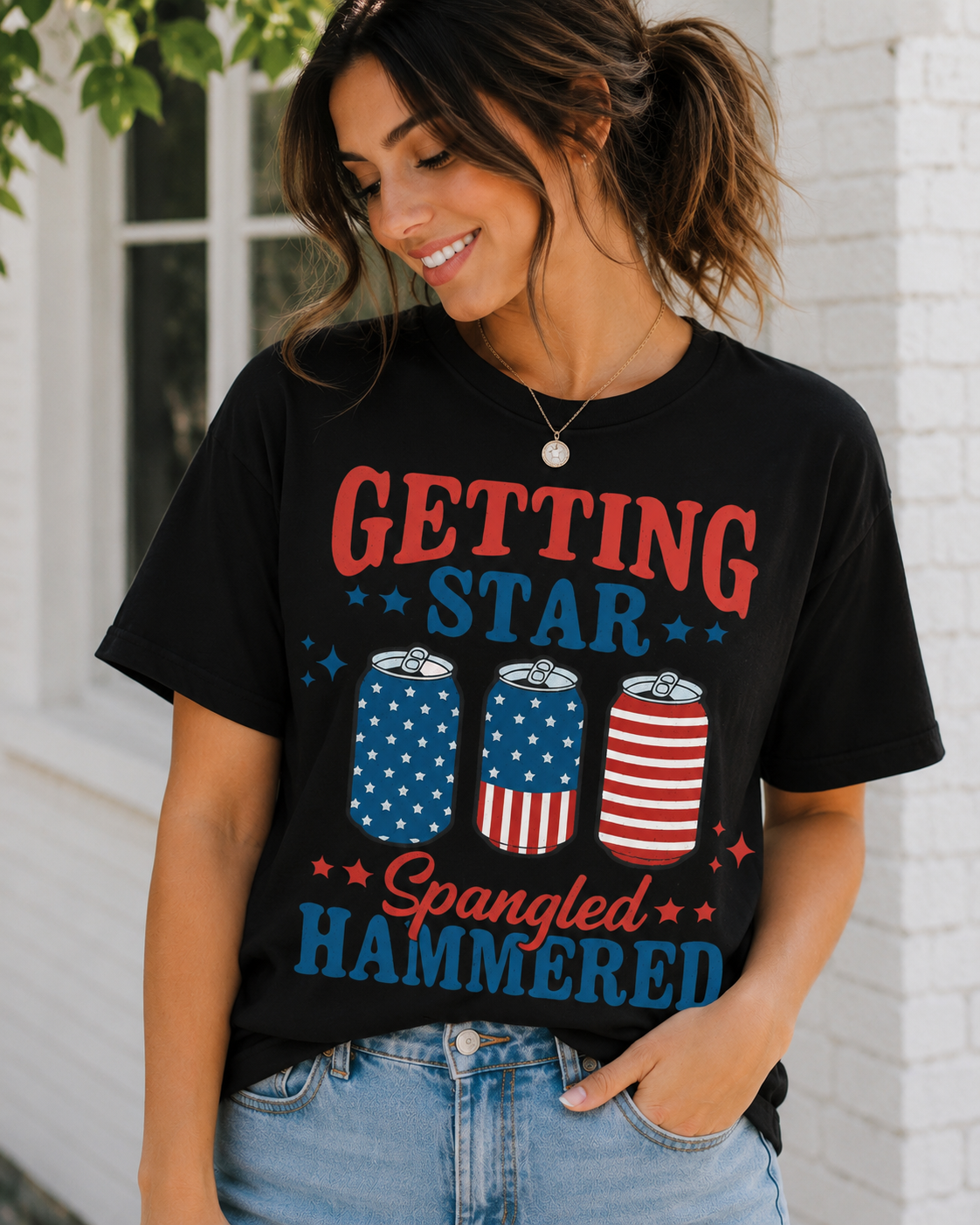 Getting Star Spangled Hammered Women's Graphic T-Shirt