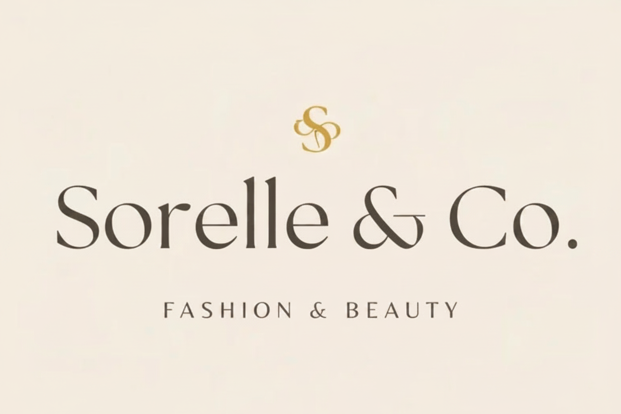 Logo and brand name 'Sorelle & Co.' for fashion and beauty on a beige background.