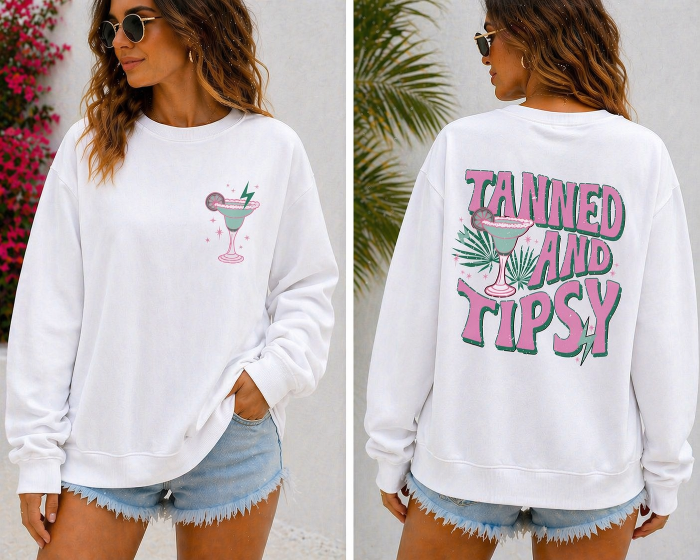 Tanned & Tipsy Women's Graphic Long Sleeve Shirt