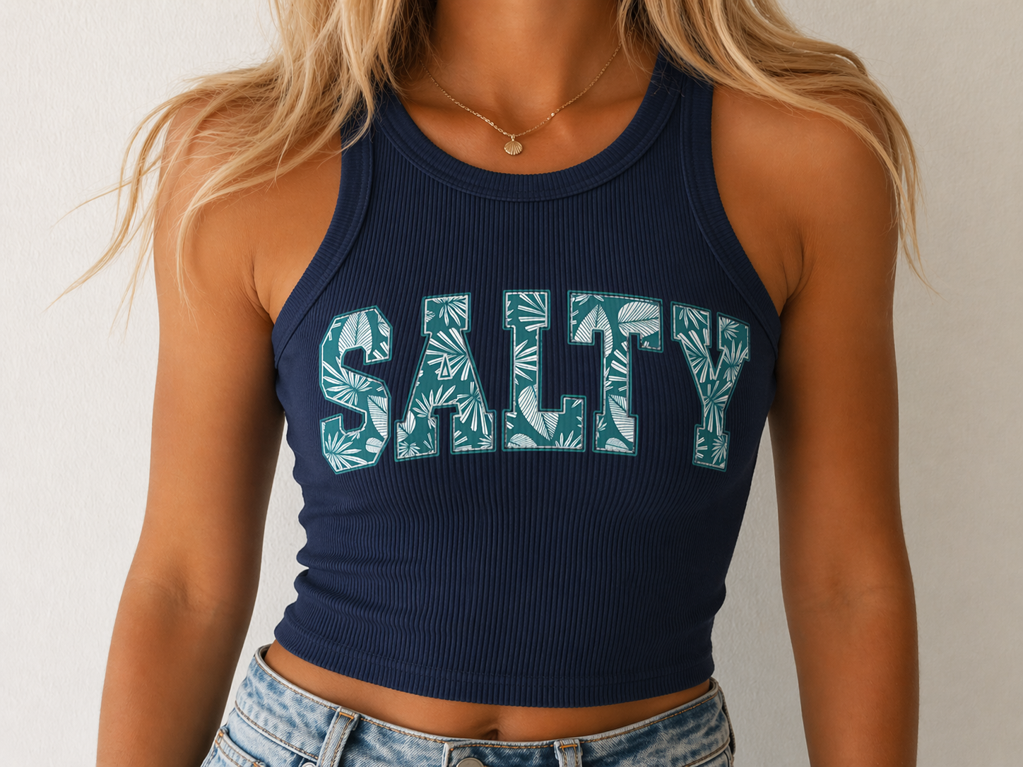 Salty Women's Cropped Ribbed Tank Top
