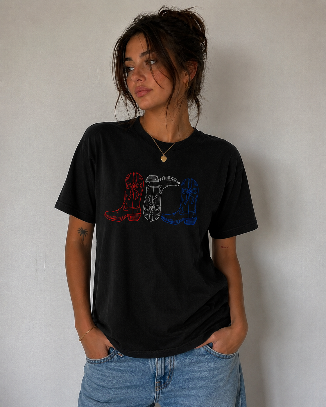 Red White & Blue Boots Women's Graphic Tank top