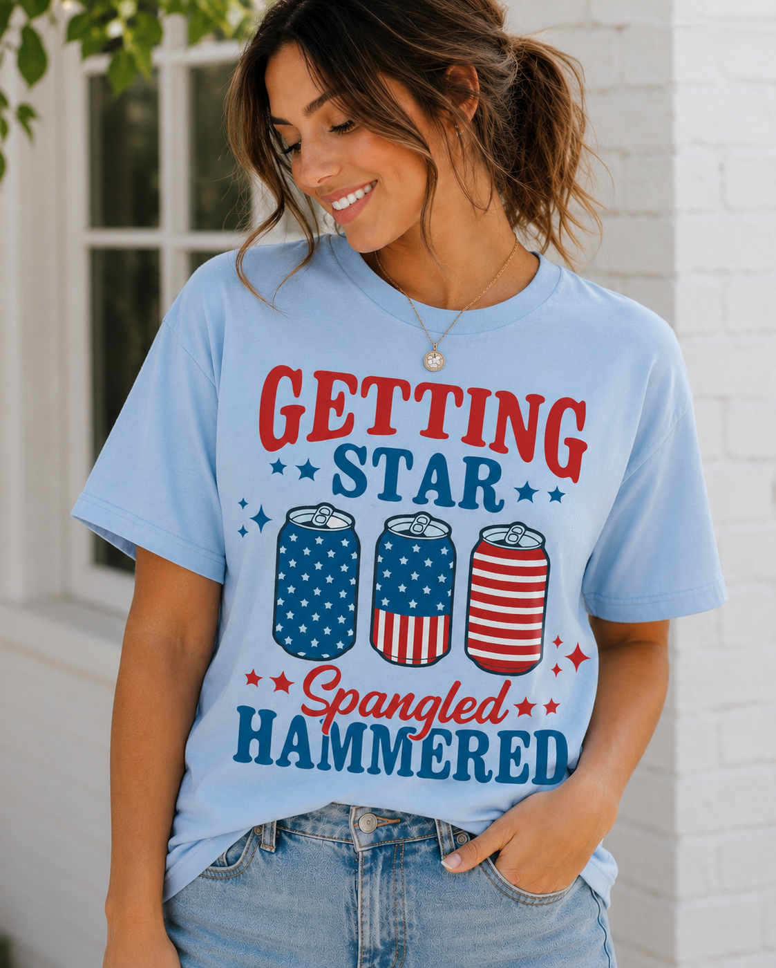 Getting Star Spangled Hammered Women's Graphic T-Shirt