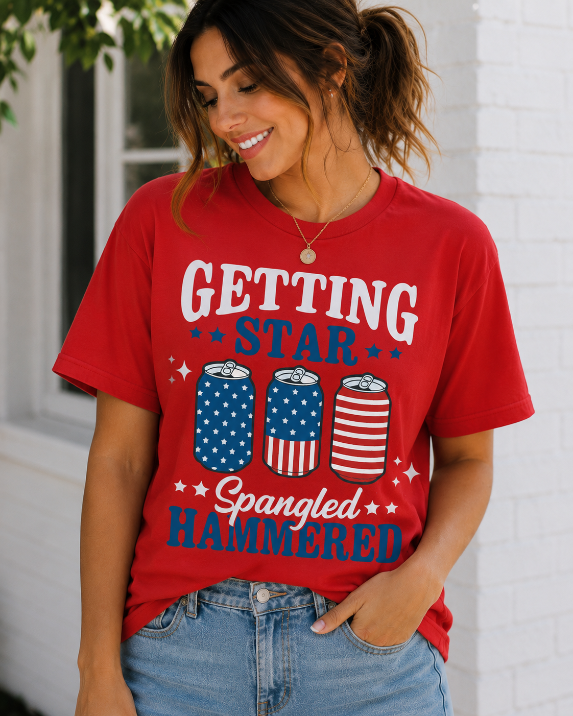 Getting Star Spangled Hammered Women's Graphic T-Shirt